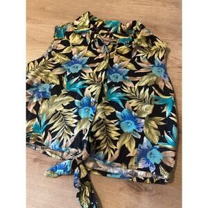 Vintage Sunset Cove Hawaiin sleeveless blouse size large